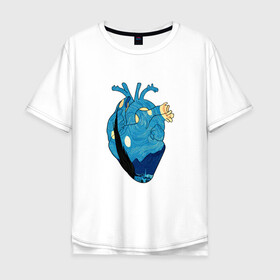 Мужская футболка хлопок Oversize с принтом Сердце художника в Петрозаводске, 100% хлопок | свободный крой, круглый ворот, “спинка” длиннее передней части | Тематика изображения на принте: heart | van gogh | абстракция | ван гог | живопись | звездная ночь | искусство | картина | краски | медицина | органы | рисунок | сердечко | сердце | текстуры | художник