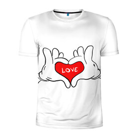 Мужская футболка 3D спортивная с принтом люблю в Петрозаводске, 100% полиэстер с улучшенными характеристиками | приталенный силуэт, круглая горловина, широкие плечи, сужается к линии бедра | Тематика изображения на принте: all you need is love | i love myself | love | love me | one love