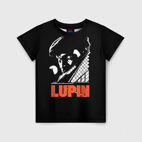 Детская футболка 3D с принтом Lupin - Сериал Люпен в Петрозаводске, 100% гипоаллергенный полиэфир | прямой крой, круглый вырез горловины, длина до линии бедер, чуть спущенное плечо, ткань немного тянется | lupin | netflix | детектив | логотип | люпен | люпин | люпэн | мужской | нетфликс | омар си | подарок | портрет | сериал | черный