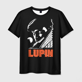 Мужская футболка 3D с принтом Lupin - Сериал Люпен в Петрозаводске, 100% полиэфир | прямой крой, круглый вырез горловины, длина до линии бедер | Тематика изображения на принте: lupin | netflix | детектив | логотип | люпен | люпин | люпэн | мужской | нетфликс | омар си | подарок | портрет | сериал | черный