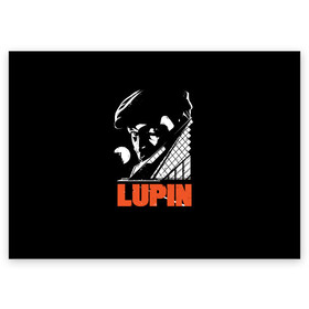 Поздравительная открытка с принтом Lupin - Сериал Люпен в Петрозаводске, 100% бумага | плотность бумаги 280 г/м2, матовая, на обратной стороне линовка и место для марки
 | lupin | netflix | детектив | логотип | люпен | люпин | люпэн | мужской | нетфликс | омар си | подарок | портрет | сериал | черный