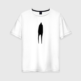 Женская футболка хлопок Oversize с принтом Lonely Guy в Петрозаводске, 100% хлопок | свободный крой, круглый ворот, спущенный рукав, длина до линии бедер
 | dead inside | lonely | lonely guy | meme | грусть | дединсайд | депрессия | мем | одиночество | скука | черная фигура