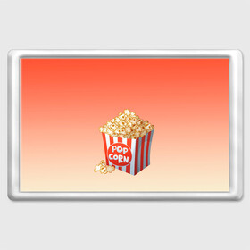 Магнит 45*70 с принтом попкорн рисунок в Петрозаводске, Пластик | Размер: 78*52 мм; Размер печати: 70*45 | вкусняшка | воздушная кукуруза | еда | кино | кинопросмотр | киносеанс | кинотеатр | попкорн