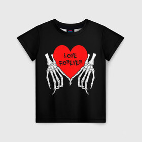 Детская футболка 3D с принтом LOVE FOREVER | ЛЮБОВЬ НАВСЕГДА в Петрозаводске, 100% гипоаллергенный полиэфир | прямой крой, круглый вырез горловины, длина до линии бедер, чуть спущенное плечо, ткань немного тянется | 14 | 8 | day | dead | death | forever | girl | girls | hearts | heat | love | lovers | valentine | valentines | валентина | девушка | день | до | любовь | марта | навсегда | пара | парень | святого | сердечко | сердце | смерь | феврал