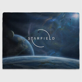 Плед 3D с принтом Starfield в Петрозаводске, 100% полиэстер | закругленные углы, все края обработаны. Ткань не мнется и не растягивается | bethesda game studios | bethesda softworks | звездное | космос | планеты