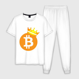 Мужская пижама хлопок с принтом BITCOIN KING | БИТКОИН  (Z) в Петрозаводске, 100% хлопок | брюки и футболка прямого кроя, без карманов, на брюках мягкая резинка на поясе и по низу штанин
 | binance coin | bitcoin | blockchain | btc | cardano | crypto | ethereum | litecoin | polkadot | tether | xrp | биткоин | блокчейн | валюта | деньги | криптовалюта | майнер | майнинг | цифровая валюта | цифровое золото | эфир