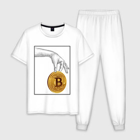 Мужская пижама хлопок с принтом BITCOIN CRYPTOCURRENCE (Z) в Петрозаводске, 100% хлопок | брюки и футболка прямого кроя, без карманов, на брюках мягкая резинка на поясе и по низу штанин
 | binance coin | bitcoin | blockchain | btc | cardano | crypto | ethereum | litecoin | polkadot | tether | xrp | биткоин | блокчейн | валюта | деньги | криптовалюта | майнер | майнинг | цифровая валюта | цифровое золото | эфир