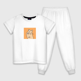 Детская пижама хлопок с принтом Хомяк (мем) в Петрозаводске, 100% хлопок |  брюки и футболка прямого кроя, без карманов, на брюках мягкая резинка на поясе и по низу штанин
 | mem | грызун | животные | мем | мышь | хомяк