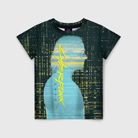 Детская футболка 3D с принтом Cyberpunk 2077 | Джонни в Петрозаводске, 100% гипоаллергенный полиэфир | прямой крой, круглый вырез горловины, длина до линии бедер, чуть спущенное плечо, ткань немного тянется | cyberpunk | cyberpunk 2077 | johnny silverhand | джонни сильверхенд | киберпанк | киберпанк 2077