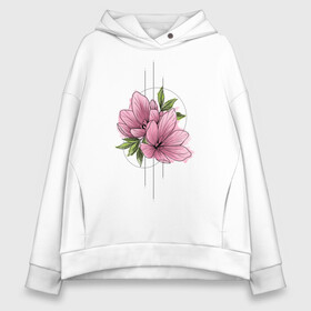 Женское худи Oversize хлопок с принтом Watercolour flowers в Петрозаводске, френч-терри — 70% хлопок, 30% полиэстер. Мягкий теплый начес внутри —100% хлопок | боковые карманы, эластичные манжеты и нижняя кромка, капюшон на магнитной кнопке | 8 марта | girl | woman | бабушка | весна | девушкам | девушке | девушки | женский | листья | мама | март | подарок | тренд | цветочки | цветы