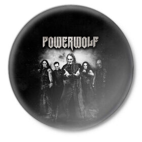 Значок с принтом Powerwolf в Петрозаводске,  металл | круглая форма, металлическая застежка в виде булавки | heavy metal | metal | powerwolf | группы | метал | музыка | пауэр метал | рок | хеви метал