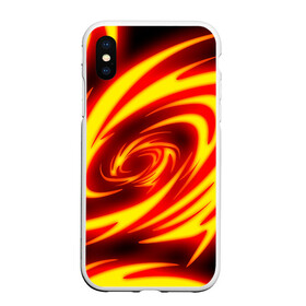 Чехол для iPhone XS Max матовый с принтом ОГНЕННЫЕ ВОЛНЫ | FIRE STRIPES в Петрозаводске, Силикон | Область печати: задняя сторона чехла, без боковых панелей | abstraction | geometry | hexagon | neon | paints | stripes | texture | triangle | абстракция | брызги | геометрия | краски | неон | соты | текстура