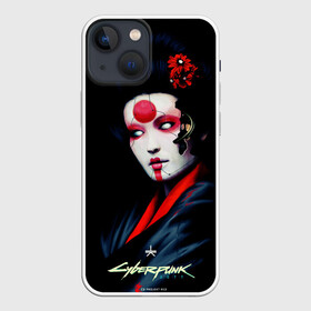 Чехол для iPhone 13 mini с принтом Cyberpunk 2077 самурай в Петрозаводске,  |  | cuberpunk 2077 | ви | джонни сильверхенд | киану ривз | мелиса | рок н рол | самурай