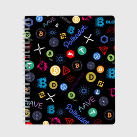 Тетрадь с принтом BITCOIN PATTERN | БИТКОИН(Z) в Петрозаводске, 100% бумага | 48 листов, плотность листов — 60 г/м2, плотность картонной обложки — 250 г/м2. Листы скреплены сбоку удобной пружинной спиралью. Уголки страниц и обложки скругленные. Цвет линий — светло-серый
 | binance coin | bitcoin | blockchain | btc | cardano | crypto | ethereum | litecoin | polkadot | tether | xrp | биткоин | блокчейн | валюта | деньги | криптовалюта | майнер | майнинг | цифровая валюта | цифровое золото | эфир
