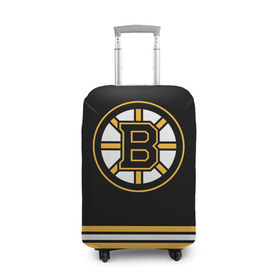 Чехол для чемодана 3D с принтом Бостон Брюинз (Форма1) в Петрозаводске, 86% полиэфир, 14% спандекс | двустороннее нанесение принта, прорези для ручек и колес | nhl | бостон брюинз | бостон брюинз форма | нхл | хоккей