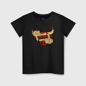 Детская футболка хлопок с принтом Чикаго Буллз в Петрозаводске, 100% хлопок | круглый вырез горловины, полуприлегающий силуэт, длина до линии бедер | chicago bulls | nba | баскетбол | быки | нба | чикаго буллз