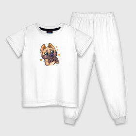 Детская пижама хлопок с принтом Собачка в Петрозаводске, 100% хлопок |  брюки и футболка прямого кроя, без карманов, на брюках мягкая резинка на поясе и по низу штанин
 | cute | dog | doggy | милая собачка | миленько | милота | овчарка | собака | собачка | стикер собаки