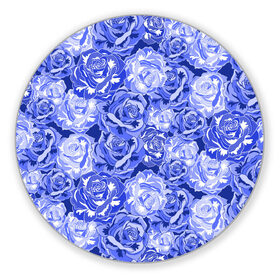 Коврик для мышки круглый с принтом Голубые и синие розы в Петрозаводске, резина и полиэстер | круглая форма, изображение наносится на всю лицевую часть | blue | flora | floral | flower | flowers | romantic | rose | roses | violet | букет роз | букет цветов | бутон | бутоны | день женщин | для девушек | для женщин | женский день | праздник | роза | романтика | садовая роза | флора