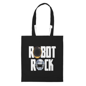 Шоппер 3D с принтом Robot Rock в Петрозаводске, 100% полиэстер | Плотность: 200 г/м2; Размер: 34×35 см; Высота лямок: 30 см | cyberpunk | daft | daftpunk | electronic | get | guy | guy manuel | human | lucky | music | punk | robot | rock | thomas | дафт | дафтпанк | киберпанк | музыка | ню диско | панк | робот | рок | техно | томас | электро | электроник рок
