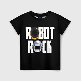 Детская футболка 3D с принтом Robot Rock в Петрозаводске, 100% гипоаллергенный полиэфир | прямой крой, круглый вырез горловины, длина до линии бедер, чуть спущенное плечо, ткань немного тянется | Тематика изображения на принте: cyberpunk | daft | daftpunk | electronic | get | guy | guy manuel | human | lucky | music | punk | robot | rock | thomas | дафт | дафтпанк | киберпанк | музыка | ню диско | панк | робот | рок | техно | томас | электро | электроник рок