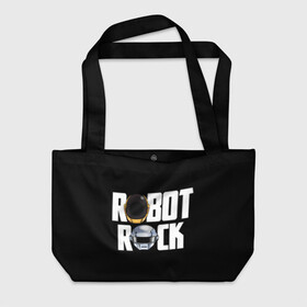 Пляжная сумка 3D с принтом Robot Rock в Петрозаводске, 100% полиэстер | застегивается на металлическую кнопку; внутренний карман застегивается на молнию. Стенки укреплены специальным мягким материалом, чтобы защитить содержимое от несильных ударов
 | cyberpunk | daft | daftpunk | electronic | get | guy | guy manuel | human | lucky | music | punk | robot | rock | thomas | дафт | дафтпанк | киберпанк | музыка | ню диско | панк | робот | рок | техно | томас | электро | электроник рок