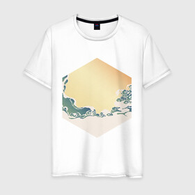 Мужская футболка хлопок с принтом Минималистичный арт природа в Петрозаводске, 100% хлопок | прямой крой, круглый вырез горловины, длина до линии бедер, слегка спущенное плечо. | абстракция | азиатский | арт | минимализм | пейзаж | природа | рисунок | хипстер | японский
