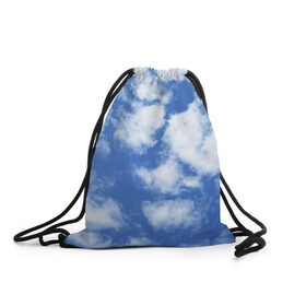 Рюкзак-мешок 3D с принтом ОБЛАКА в Петрозаводске, 100% полиэстер | плотность ткани — 200 г/м2, размер — 35 х 45 см; лямки — толстые шнурки, застежка на шнуровке, без карманов и подкладки | голубое небо | небо | небо паттерн | нежное небо | облака | синее небо | синий | тучи