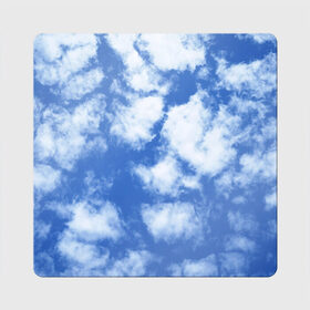 Магнит виниловый Квадрат с принтом ОБЛАКА в Петрозаводске, полимерный материал с магнитным слоем | размер 9*9 см, закругленные углы | голубое небо | небо | небо паттерн | нежное небо | облака | синее небо | синий | тучи