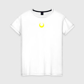 Женская футболка хлопок с принтом Sailor Moon в Петрозаводске, 100% хлопок | прямой крой, круглый вырез горловины, длина до линии бедер, слегка спущенное плечо | sailor moon | кошка | луна | полумесяц | сейлор мун | сейлормун