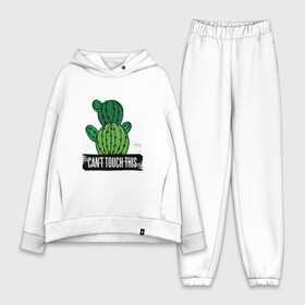 Женский костюм хлопок Oversize с принтом Cant touch this в Петрозаводске,  |  | cactus | flora | hug | introvert | mc hummer | no hugs | retro | vintage | винтаж | интроверт | кактус | колючий кактус | колючка | мизантроп | мс хаммер | не могу прикоснуться к этому | не обнимать | не трогать | никаких объятий