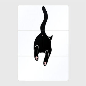 Магнитный плакат 2Х3 с принтом Убегающий кот в Петрозаводске, Полимерный материал с магнитным слоем | 6 деталей размером 9*9 см | Тематика изображения на принте: animals | cat | kitty | meow | животные | звери | киса | киска | кот | котенок | кошак | кошачьи лапки | лапки | милые создания | минимализм | мультяшный | мур | мяу | питомец | попка котика | прыжок | рисунок