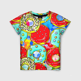 Детская футболка 3D с принтом Рай Гомера Симпсона в Петрозаводске, 100% гипоаллергенный полиэфир | прямой крой, круглый вырез горловины, длина до линии бедер, чуть спущенное плечо, ткань немного тянется | гомер | еда | пончики | симпсоны