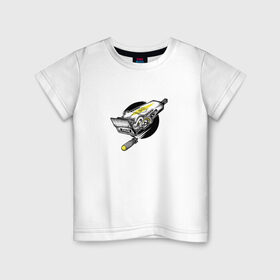 Детская футболка хлопок с принтом Барбершоп в Петрозаводске, 100% хлопок | круглый вырез горловины, полуприлегающий силуэт, длина до линии бедер | акула | барбершоп | зубастик | машинка для стрижки волос | ракета | рисунок