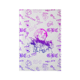 Обложка для паспорта матовая кожа с принтом LIL PEEP в Петрозаводске, натуральная матовая кожа | размер 19,3 х 13,7 см; прозрачные пластиковые крепления | Тематика изображения на принте: lil peep | lil prince | pink | зарубежная музыка | лил пип | маленький принц