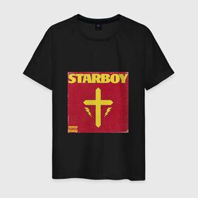 Мужская футболка хлопок с принтом The Weeknd STARBOY в Петрозаводске, 100% хлопок | прямой крой, круглый вырез горловины, длина до линии бедер, слегка спущенное плечо. | starboy | the weeknd | xo | старбой