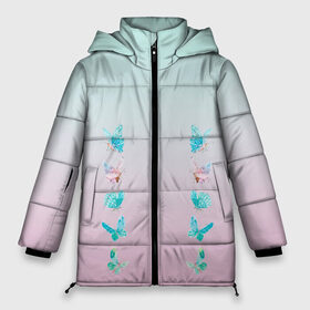 Женская зимняя куртка Oversize с принтом акварельные бабочки в Петрозаводске, верх — 100% полиэстер; подкладка — 100% полиэстер; утеплитель — 100% полиэстер | длина ниже бедра, силуэт Оверсайз. Есть воротник-стойка, отстегивающийся капюшон и ветрозащитная планка. 

Боковые карманы с листочкой на кнопках и внутренний карман на молнии | акварель | бабочка | бабочки | крылья | мотылек | насекомое | полет | рисунок | симметрия | синий