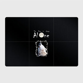 Магнитный плакат 3Х2 с принтом Волк и луна одиночки в Петрозаводске, Полимерный материал с магнитным слоем | 6 деталей размером 9*9 см | Тематика изображения на принте: alone | moon | волк | волчара | луна | небо | одиночество | одиночка