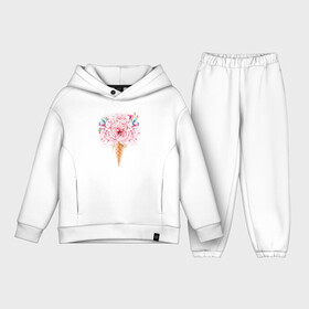 Детский костюм хлопок Oversize с принтом Flowers ice cream в Петрозаводске,  |  | 8 марта | girl | woman | бабушка | весна | девушкам | девушке | девушки | женский | листья | мама | март | пионы | подарок | тренд | цветочки | цветы