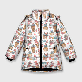 Зимняя куртка для девочек 3D с принтом LOVE SWEET monogram в Петрозаводске, ткань верха — 100% полиэстер; подклад — 100% полиэстер, утеплитель — 100% полиэстер. | длина ниже бедра, удлиненная спинка, воротник стойка и отстегивающийся капюшон. Есть боковые карманы с листочкой на кнопках, утяжки по низу изделия и внутренний карман на молнии. 

Предусмотрены светоотражающий принт на спинке, радужный светоотражающий элемент на пуллере молнии и на резинке для утяжки. | fashion | fire | game | hip hop | rap | street style | top | игра | мода | огонь | подарок | рэп | топ | уличный стиль | хип хоп