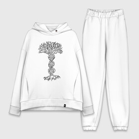 Женский костюм хлопок Oversize с принтом ДНК Дерево DNA Tree в Петрозаводске,  |  | art | barber | fashion | hipster | hipster merch | landscape | retro | spring | vegan | vintage | барбер | веган | вегетарианец | весна | винтаж | древо | корни | крона | культура | пейзаж | природа | ретро | рисунок | ствол | философия | х