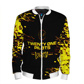 Мужской бомбер 3D с принтом TWENTY ONE PILOTS TOP. в Петрозаводске, 100% полиэстер | застегивается на молнию, по бокам два кармана без застежек, по низу бомбера и на воротнике - эластичная резинка | Тематика изображения на принте: 21 pilots | blurryface | fbr | fueled by ramen | fueledbyramen | heathens | heavydirtysoul | josh dun | music | music video | official | stressed out | top | tp | trench | twenty one pilots | twentyonepilots | tyler joseph 