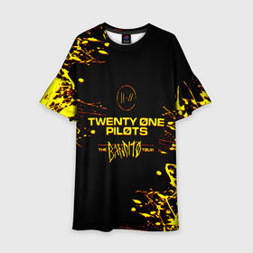 Детское платье 3D с принтом TWENTY ONE PILOTS TOP. в Петрозаводске, 100% полиэстер | прямой силуэт, чуть расширенный к низу. Круглая горловина, на рукавах — воланы | Тематика изображения на принте: 21 pilots | blurryface | fbr | fueled by ramen | fueledbyramen | heathens | heavydirtysoul | josh dun | music | music video | official | stressed out | top | tp | trench | twenty one pilots | twentyonepilots | tyler joseph 