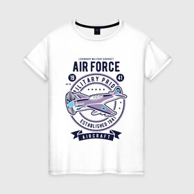 Женская футболка хлопок с принтом легендарный военный самолет в Петрозаводске, 100% хлопок | прямой крой, круглый вырез горловины, длина до линии бедер, слегка спущенное плечо | aircraft | military | военный | самолет