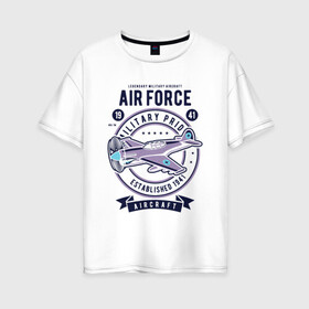 Женская футболка хлопок Oversize с принтом легендарный военный самолет в Петрозаводске, 100% хлопок | свободный крой, круглый ворот, спущенный рукав, длина до линии бедер
 | aircraft | military | военный | самолет