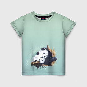 Детская футболка 3D с принтом акварельные панды в Петрозаводске, 100% гипоаллергенный полиэфир | прямой крой, круглый вырез горловины, длина до линии бедер, чуть спущенное плечо, ткань немного тянется | акварель | двое | животные | звери | мило | мишки | обнимашки | панды | пара | природа | рисунок