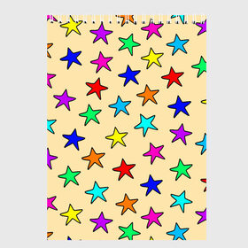 Скетчбук с принтом Детские звезды на песке в Петрозаводске, 100% бумага
 | 48 листов, плотность листов — 100 г/м2, плотность картонной обложки — 250 г/м2. Листы скреплены сверху удобной пружинной спиралью | baby | colorfull | disco | kids | stars | девочкам | детские рисунки | детям | диско | звездочки | звезды | конфетти | лето | малыш | ночные | орнамент | песок | пляж | праздник | радужные | разноцветный узор