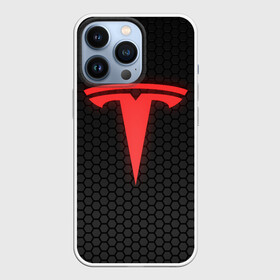 Чехол для iPhone 13 Pro с принтом NEON TESLA | НЕОН ТЕСЛА в Петрозаводске,  |  | neon | tesla | броня | геометрия | клетка | лого | неон | неоновая | текстура | тесла | черная | черный | шестигранник