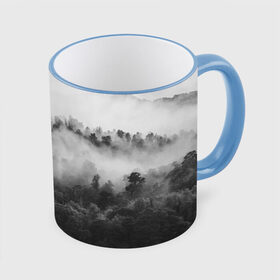 Кружка с принтом Лес в Петрозаводске, керамика | ёмкость 330 мл | Тематика изображения на принте: tegunvteg | деревья | лес | листья | природа | темный лес | туман | туман в лесу