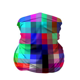 Бандана-труба 3D с принтом РАЗНОЦВЕТНЫЕ ПИКСЕЛИ / КУБЫ в Петрозаводске, 100% полиэстер, ткань с особыми свойствами — Activecool | плотность 150‒180 г/м2; хорошо тянется, но сохраняет форму | abstraction | cube | geometry | hexagon | neon | paints | stripes | texture | triangle | абстракция | брызги | геометрия | краски | кубы | неон | соты | текстура