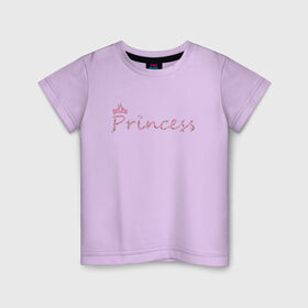 Детская футболка хлопок с принтом Принцесса в Петрозаводске, 100% хлопок | круглый вырез горловины, полуприлегающий силуэт, длина до линии бедер | crown | heart | princess | корона | растения | сердце